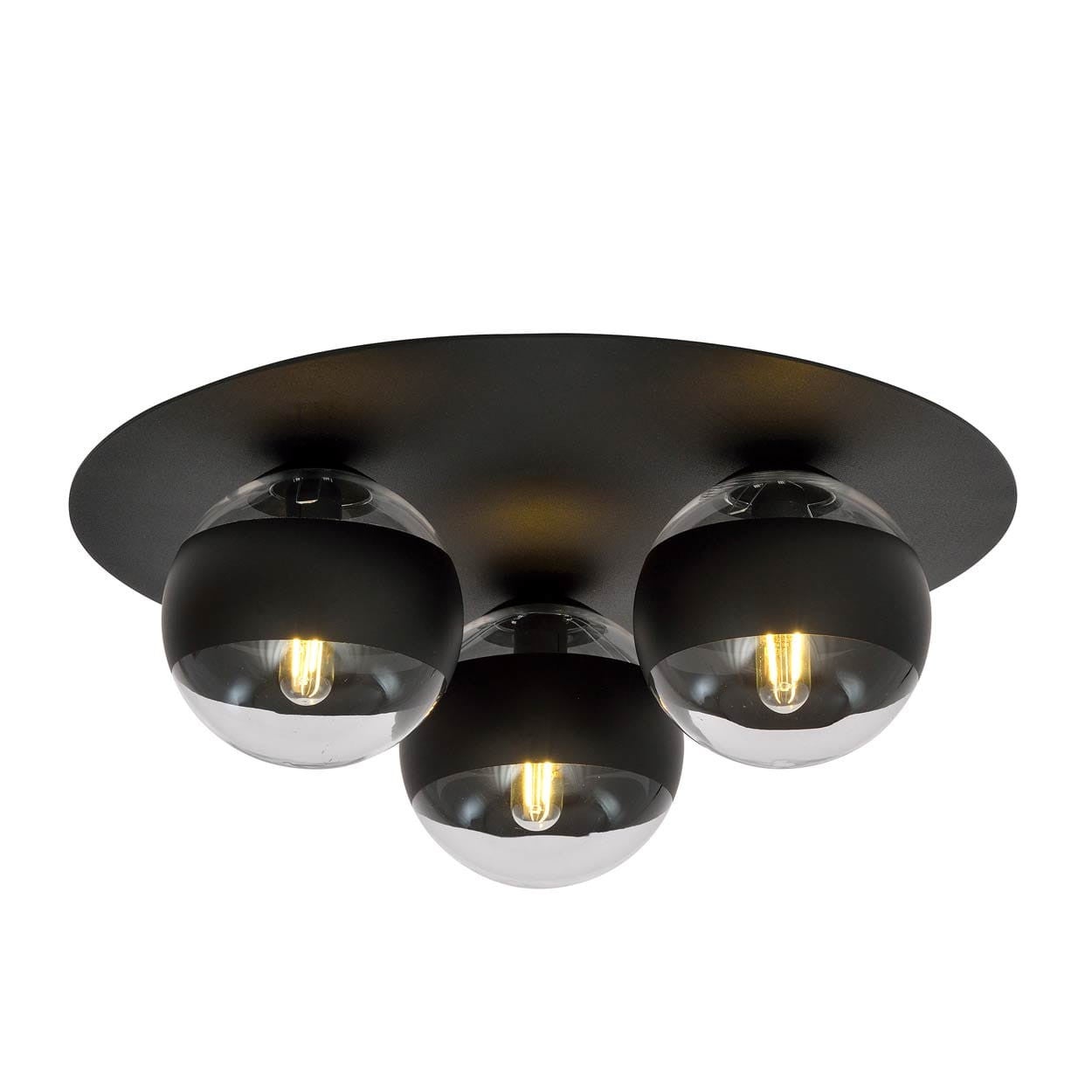 Lampa sufitowa Solar czarno-przezroczysta 3xE14x10W wym: 3 x 43 cm metal Emibig