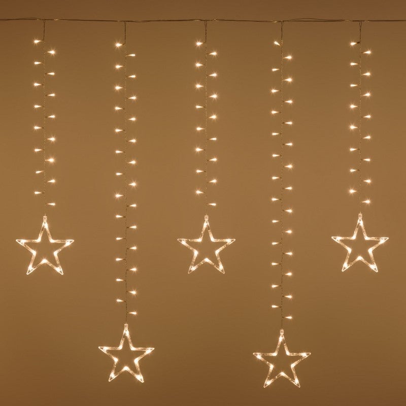 Guirlande stalactite étoiles lumineuses 5M H105cm LED blanc chaud extensible 8 modes Télécommande IP44 SMART Connect 31V Lotti - 6