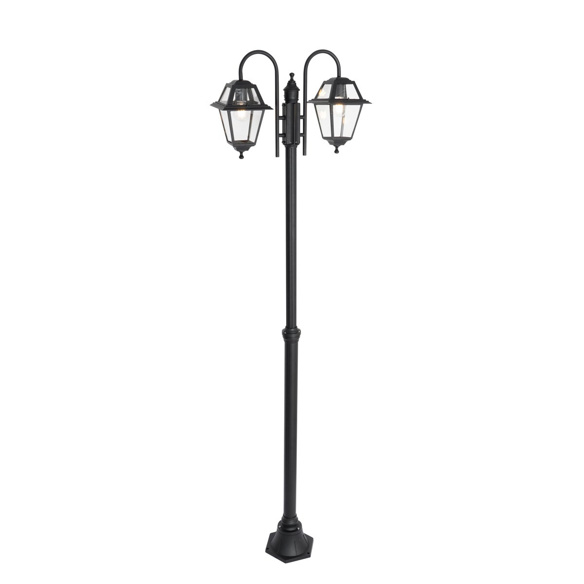 Lanterna da esterno classica nera 235 cm 2 luci IP44 - Berta - 8