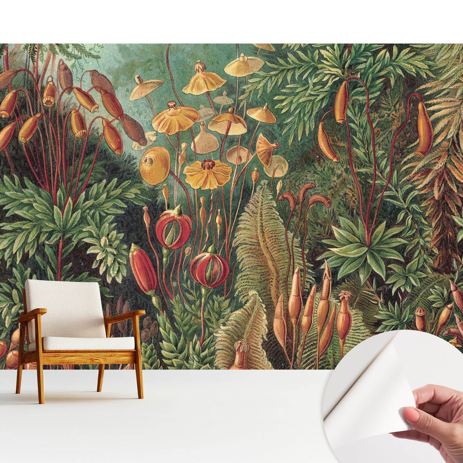 Samoprzylepna tapeta dekoracyjna stylowa nowoczesny motyw 312x219 cm - Egzotyczna roślinność w harmonijnej kompozycji TULUP