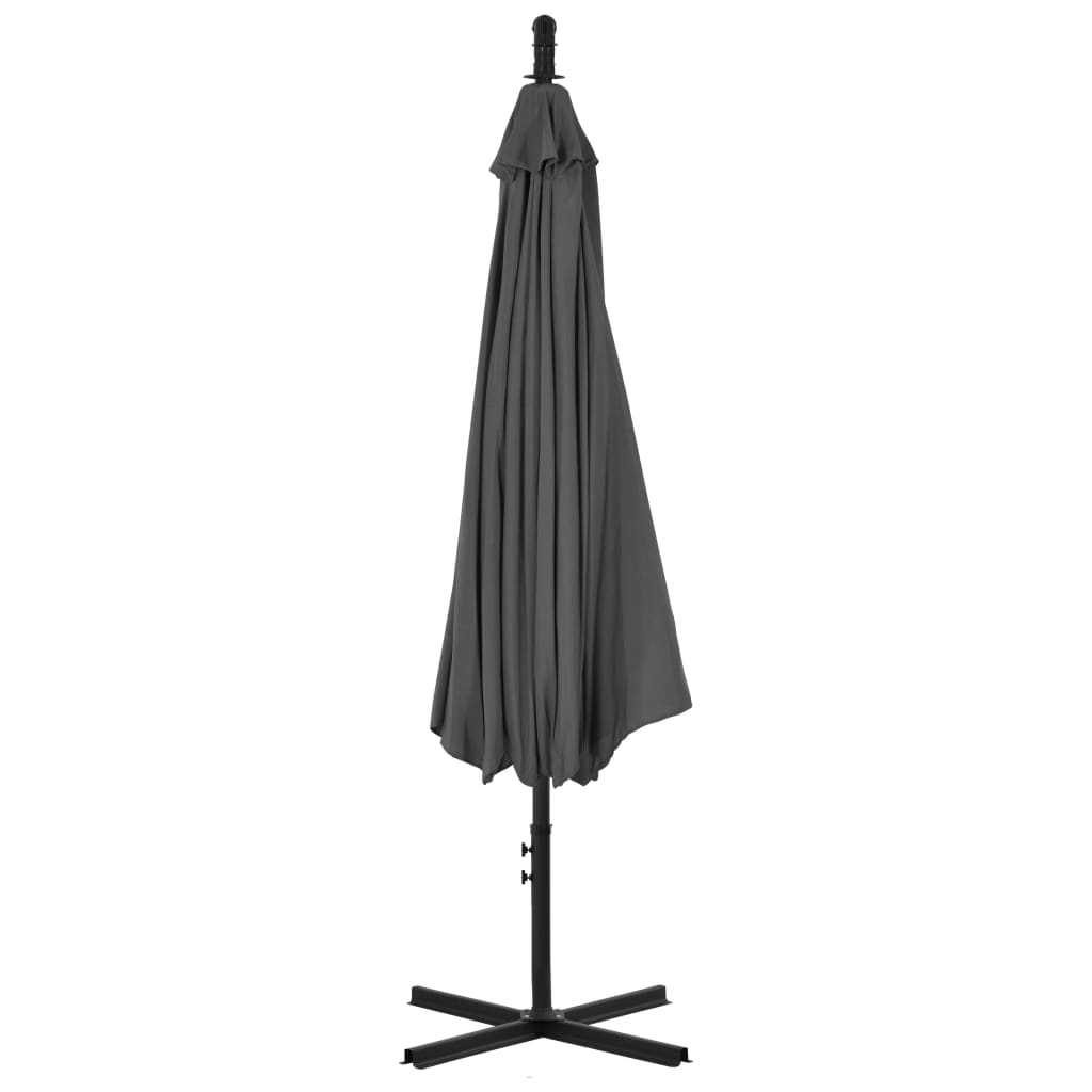 Parasol en porte-à-feux avec poteau Acier 300cm Anthracite - 5