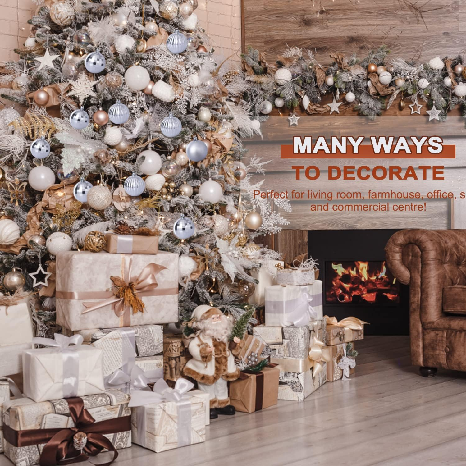 Conjunto de 36 enfeites para árvores de Natal, Conjunto de bolas de Natal, Pingentes para árvores de Natal, Presente de Natal, Decorações de Natal - 7