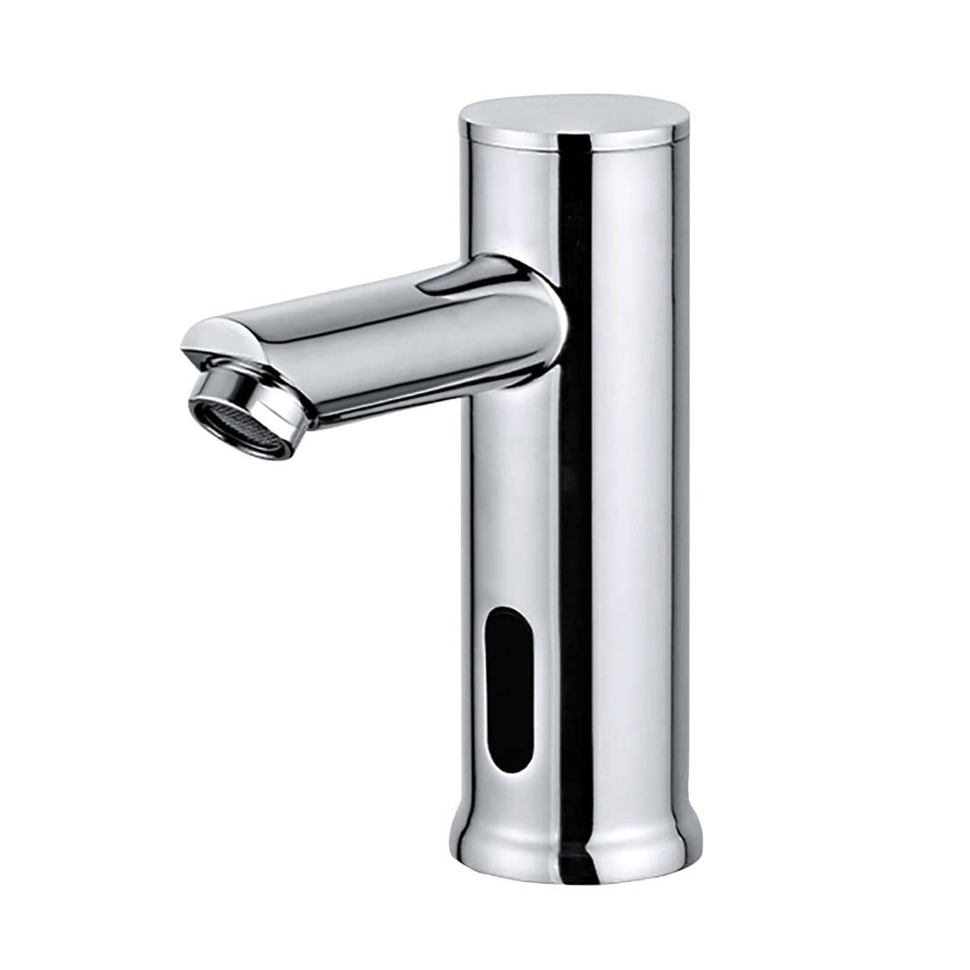 Rubinetto Temporizzato HOMSSY Per Lavabo - Acqua Calda/Fredda, Chiusura Automatica, Ottone Cromato, Per Bagni Pubblici E Hotel
