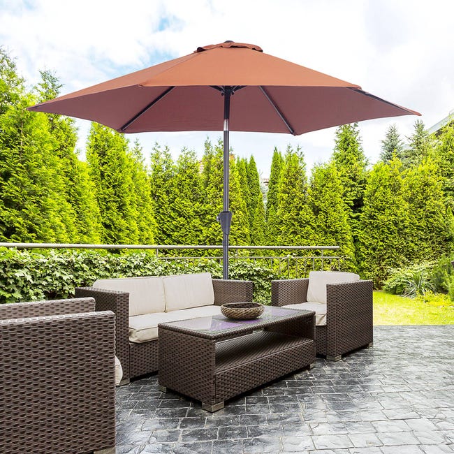 Ombrellone Da Giardino Outsunny 2x3m Inclinabile - Con Manovella, Poliestere 180g/m², Protezione UV, Grigio - Foto 3