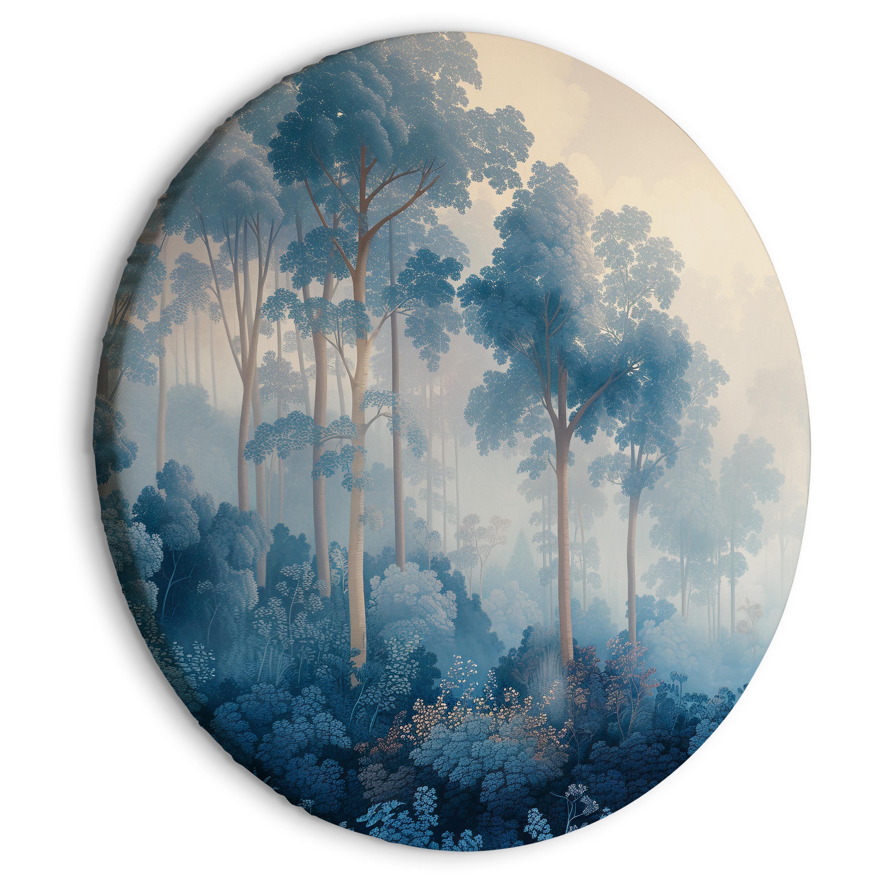 Tableau rond - Paysage avec arbres de style illustratif | Leroy Merlin