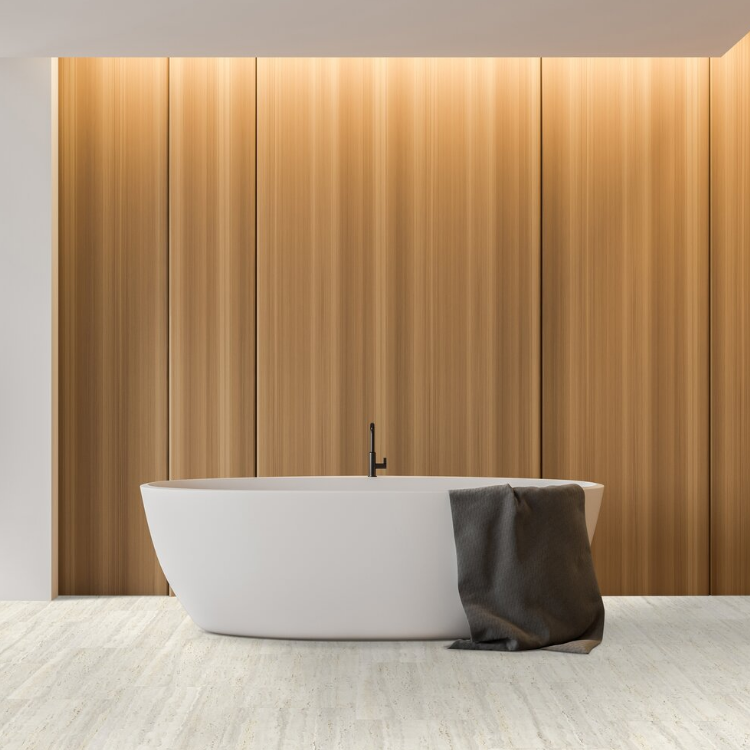 Dalle de sol PVC clipsable effet pierre travertin ivory GERFLOR Senso Clic - 3