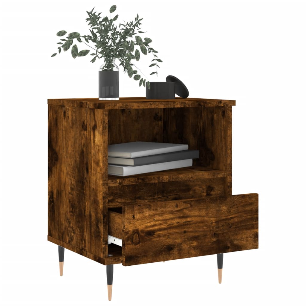 Table de chevet chêne fumé 40x35x50 cm bois d’ingénierie - 3