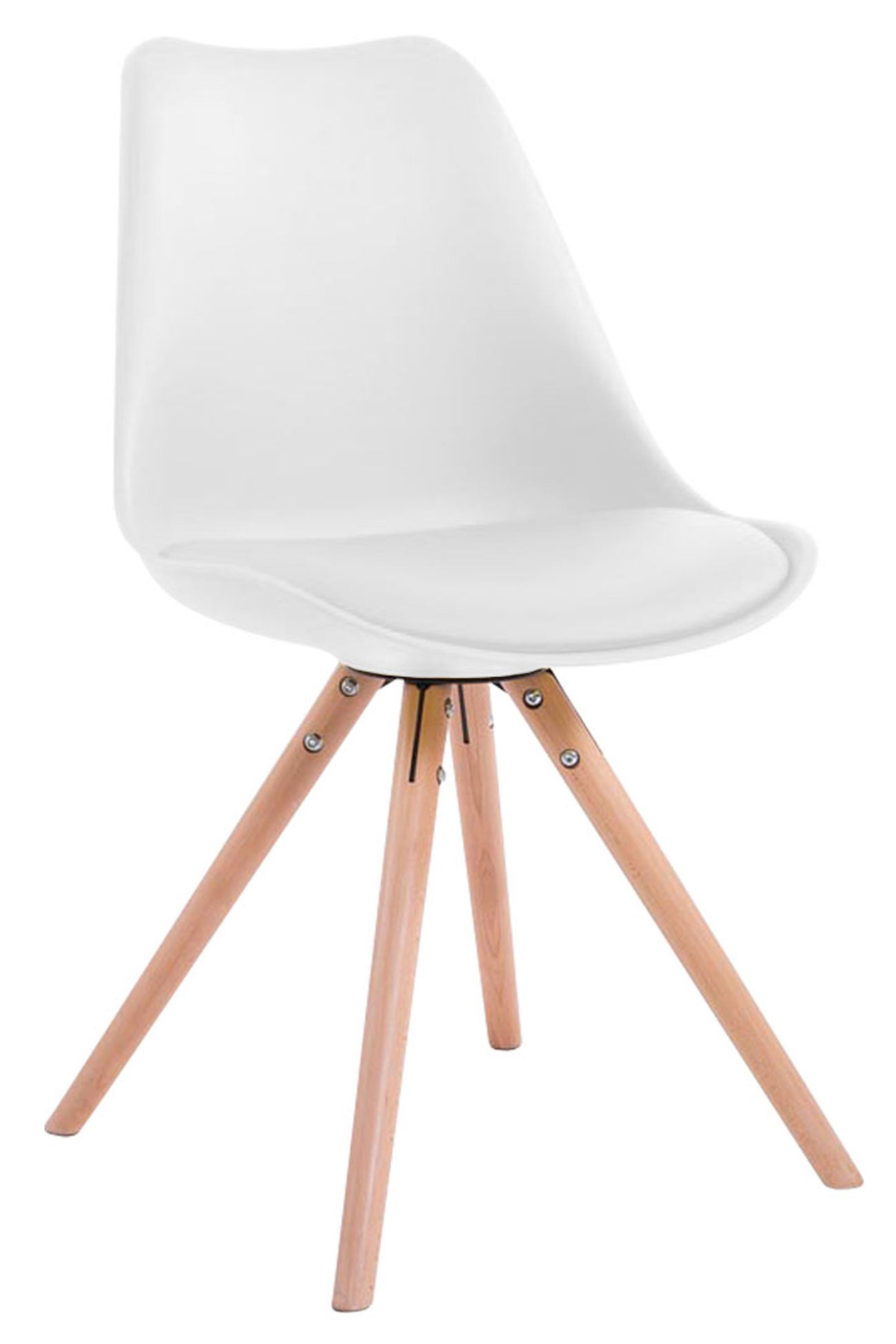 Chaise Toulouse similicuir piétement rond Blanc |Nature | Leroy Merlin