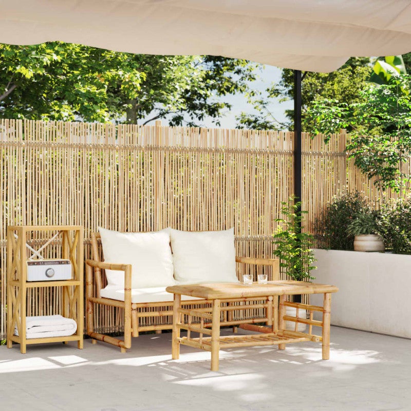 Salon de jardin 2 pcs avec coussins bambou - 3