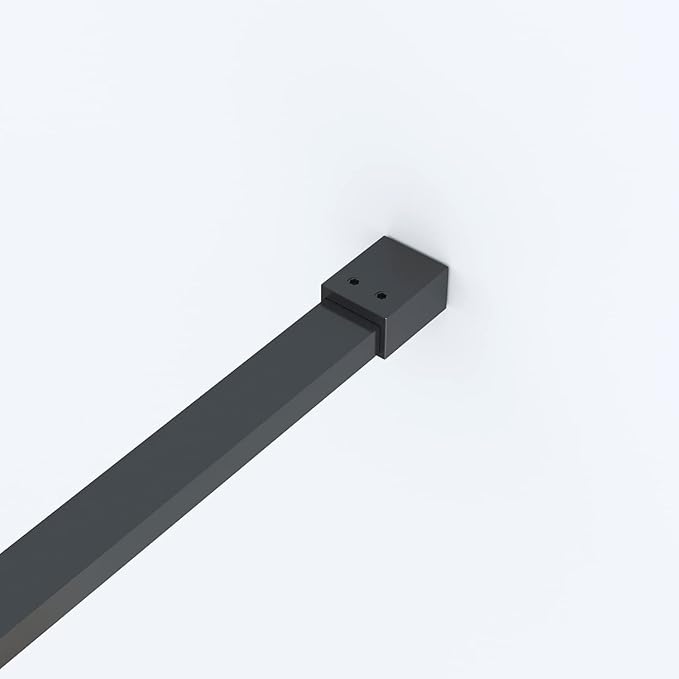 Mampara de ducha fija 60 cm translucida negro mate antical 8mm 200 cm alto - 6