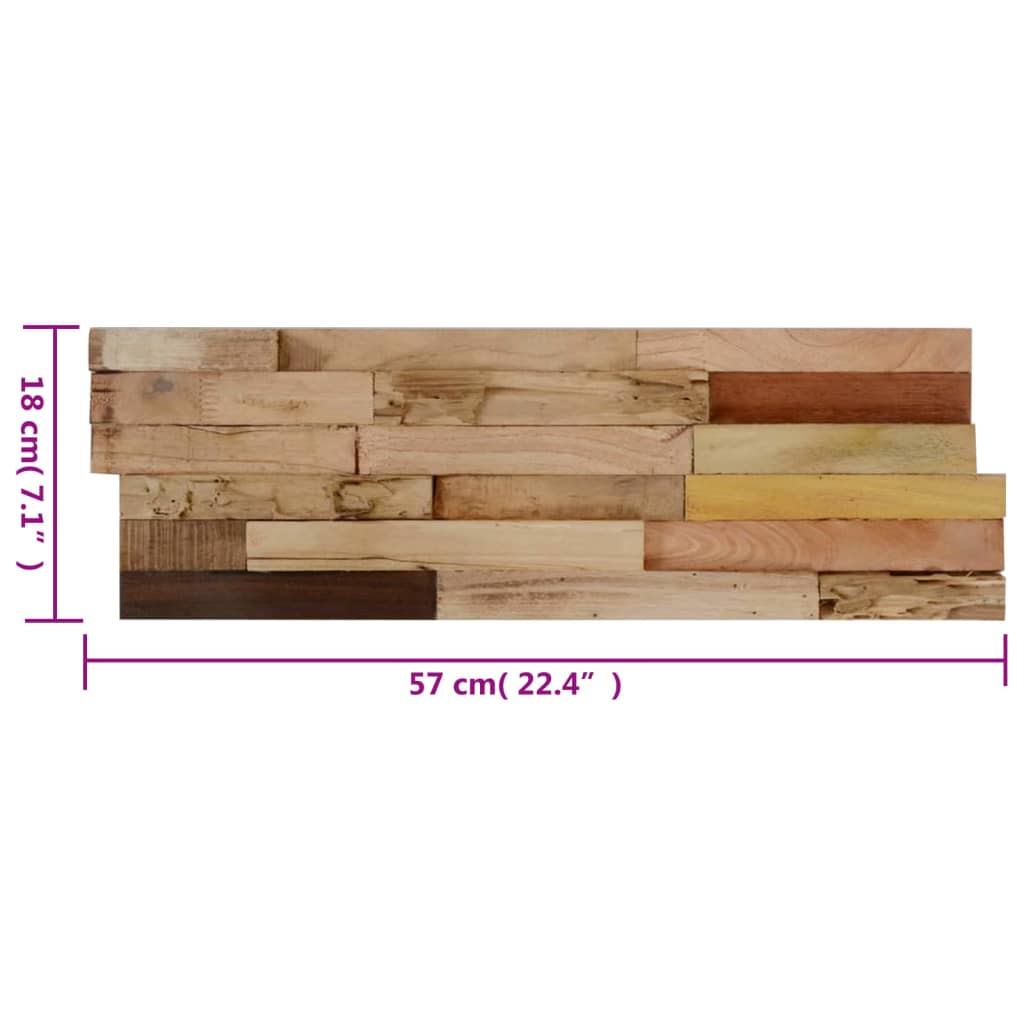 Panneaux de revêtement mural 10 pcs 1,03m² Bois de teck recyclé CFW94111 - 4
