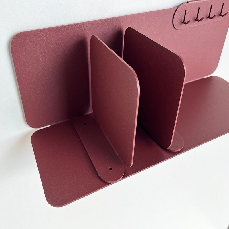 Etagère murale en L DECO-GEM, acier finition époxy red brown métallisé. 2 poses possibles. L.45 x H.15 x P.15,49 cm - 3