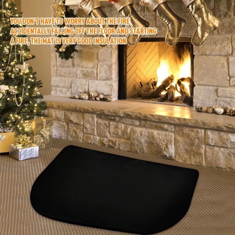 Tapis Cheminée Ignifuge Demi-Rond 102x50cm – Protection Anti-Feu devant Poêle, Barbecue, Chauffage - 5