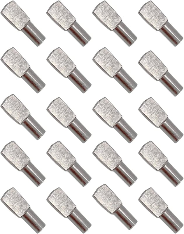 20 szt. kołków podtrzymujących półki, kołków półkowych, niklowanych metalowych wsporników płytowych 5 mm x 19 mm