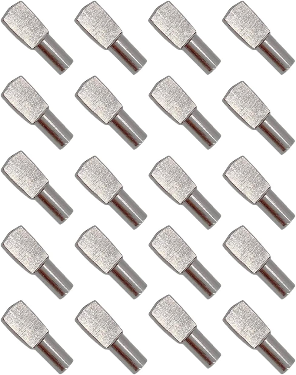 Kołki podtrzymujące półki 5 mm do szafek i akcesoriów stołowych, 20 szt. (srebrne)