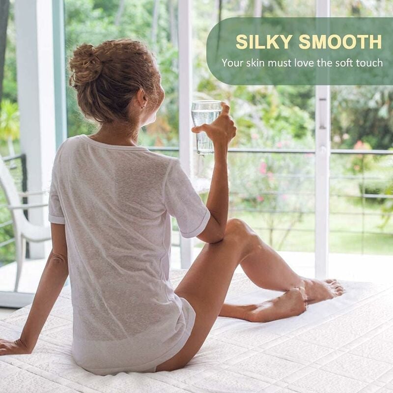 Protège Matelas Imperméable Alèse de lit imperméable Alèse Respirante Anti-Acarien et Hypo-Allergénique Anti-Bactérien Anti-Moisissures 160*200+30cm - 3