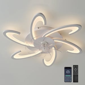 Ventilatore da soffitto a LED con telecomando - 106 cm, 3 pale reversibili, 6 velocità, luce dimmerabile, elegante per interni, soggiorno | Leroy Merlin