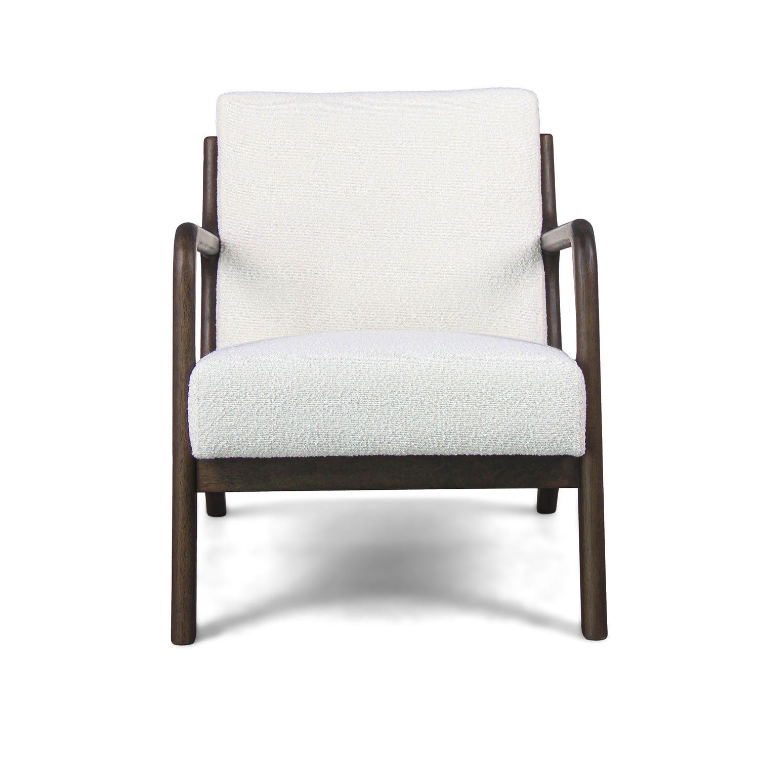 Borgia - Fauteuil en bois massif par Parawood et tissu bouclé anti-tache - 2