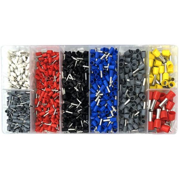 Końcówka tulejkowa, końcówka pinowa (specyfikacja 0,25-10 mm²) (biały/czarny/czerwony/niebieski/żółty/szary) mieszanka 1250 sztuk