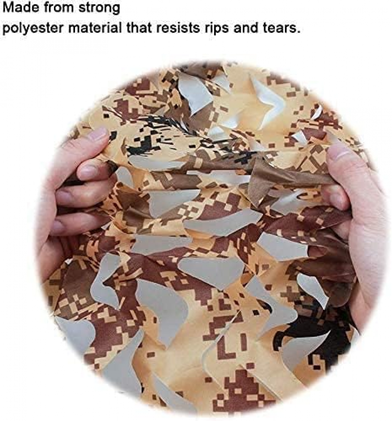 Voile d'ombrage rectangulaire, maille camouflage motif camouflage, 4x4m, camouflage désert - 4