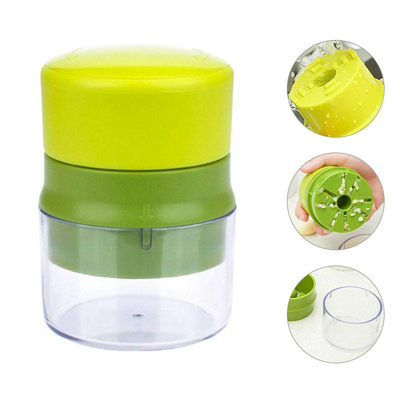 Presse-ail 2 En 1 XBZYS - Acier Inoxydable + Éplucheur Silicone - Multifonction (Casse-Noix Inclus)