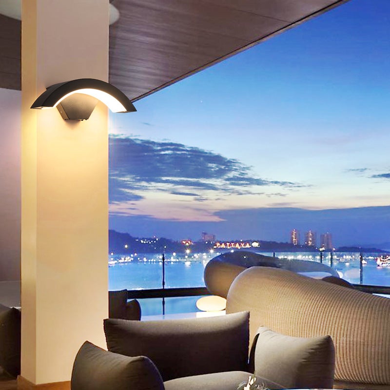 Paquet de 2 appliques murales LED d'extérieur, lampes murales modernes 24W, lumières décoratives d'intérieur LED, étanche IP65, blanc chaud 3000K - 5