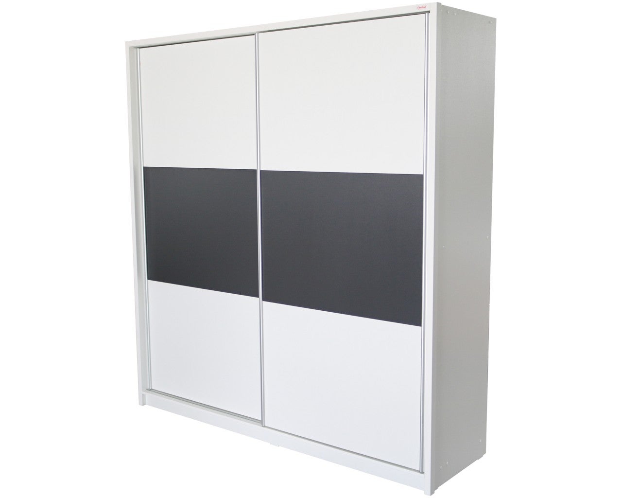Dulap Milano cu usi culisante, 206 x 220 x 60 cm, Alb / Gri