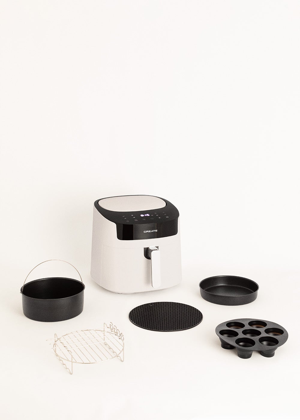 CREATE - Zestaw AIR FRYER PRO LARGE 6.2 L + Akcesoria - Blanc cassé