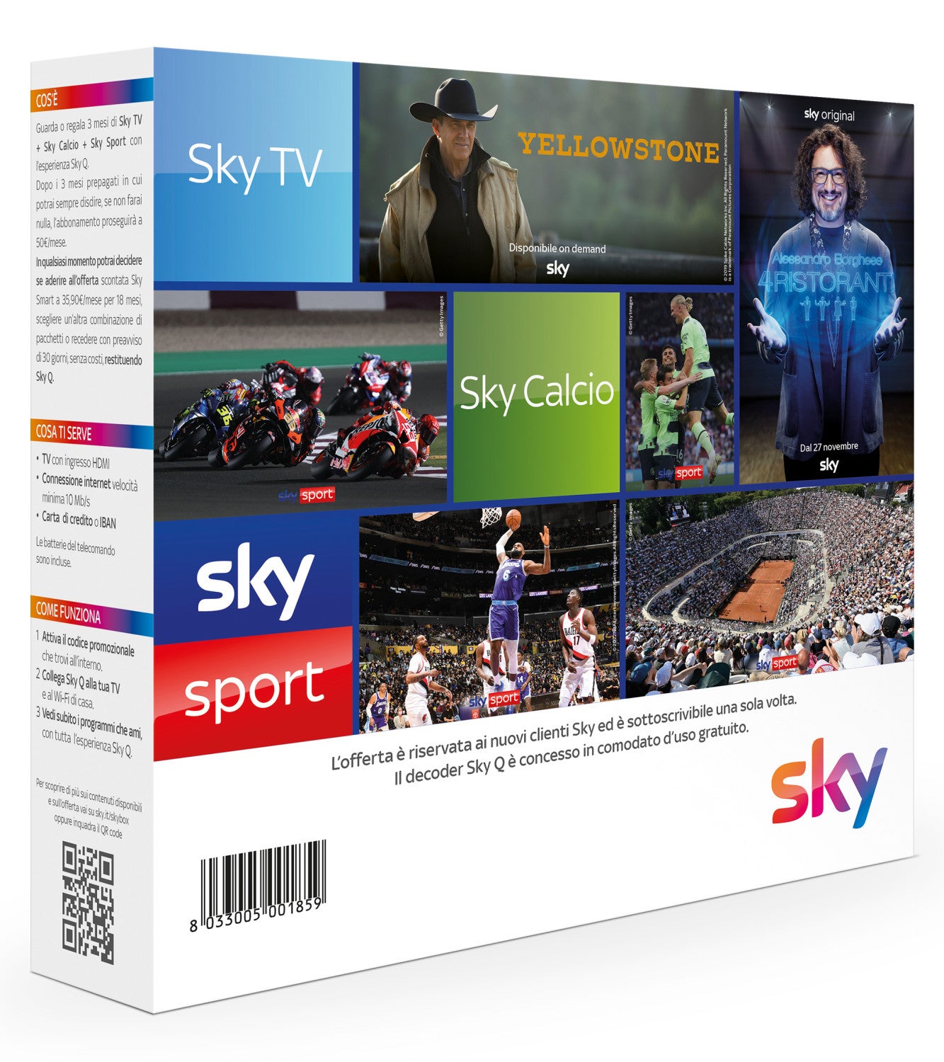 Sky Q Ethernet (RJ-45), IPTV, Terrestre, WLAN 4K Ultra HD Nero