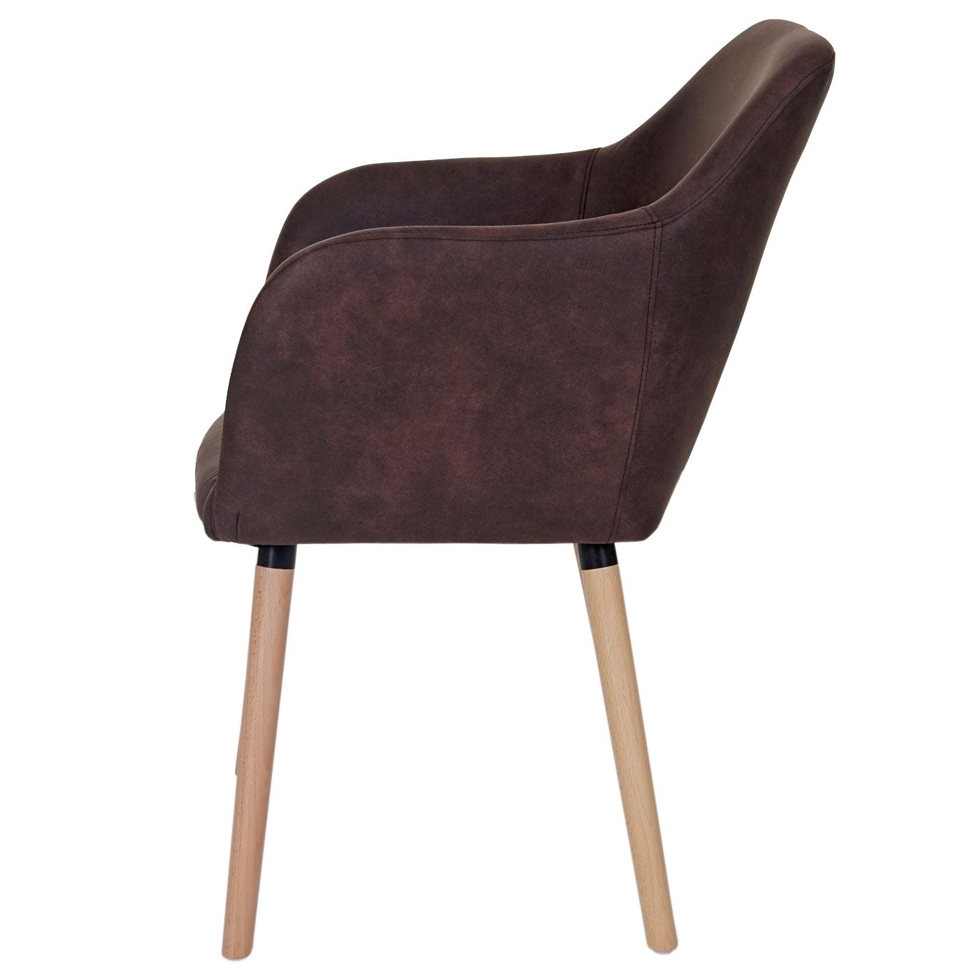 Krzesło do jadalni Malmö T381, krzesło kuchenne, retro 50s design ~ tekstylia, vintage ciemny brąz, jasne nogi