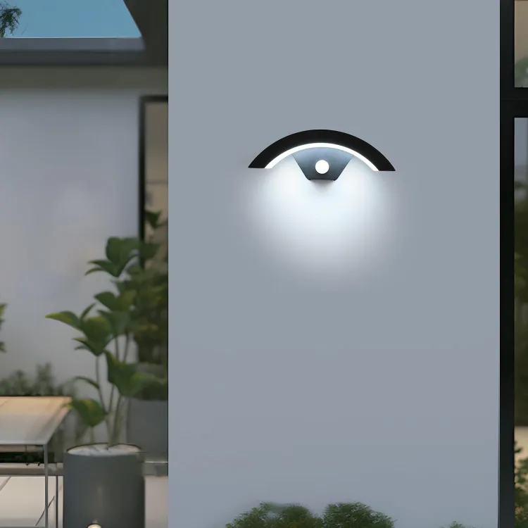 Zestaw 2 kinkietów LED z czujnikiem ruchu, aluminiowa lampa ogrodowa LED 24 W, do użytku na zewnątrz i wewnątrz, wodoodporna IP65, białe światło - 8