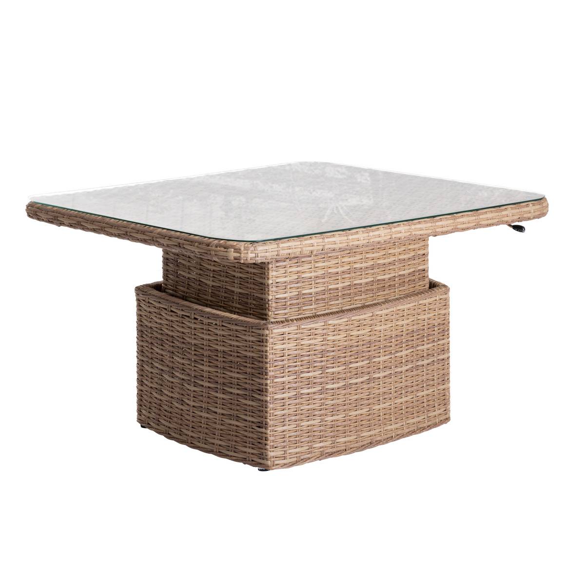 Beliani Table à Manger De Jardin Moderne Carré 80 X 80 Cm Aluminium Beige Clair Naturno - Idéale Pour Terrasse Et Extérieur