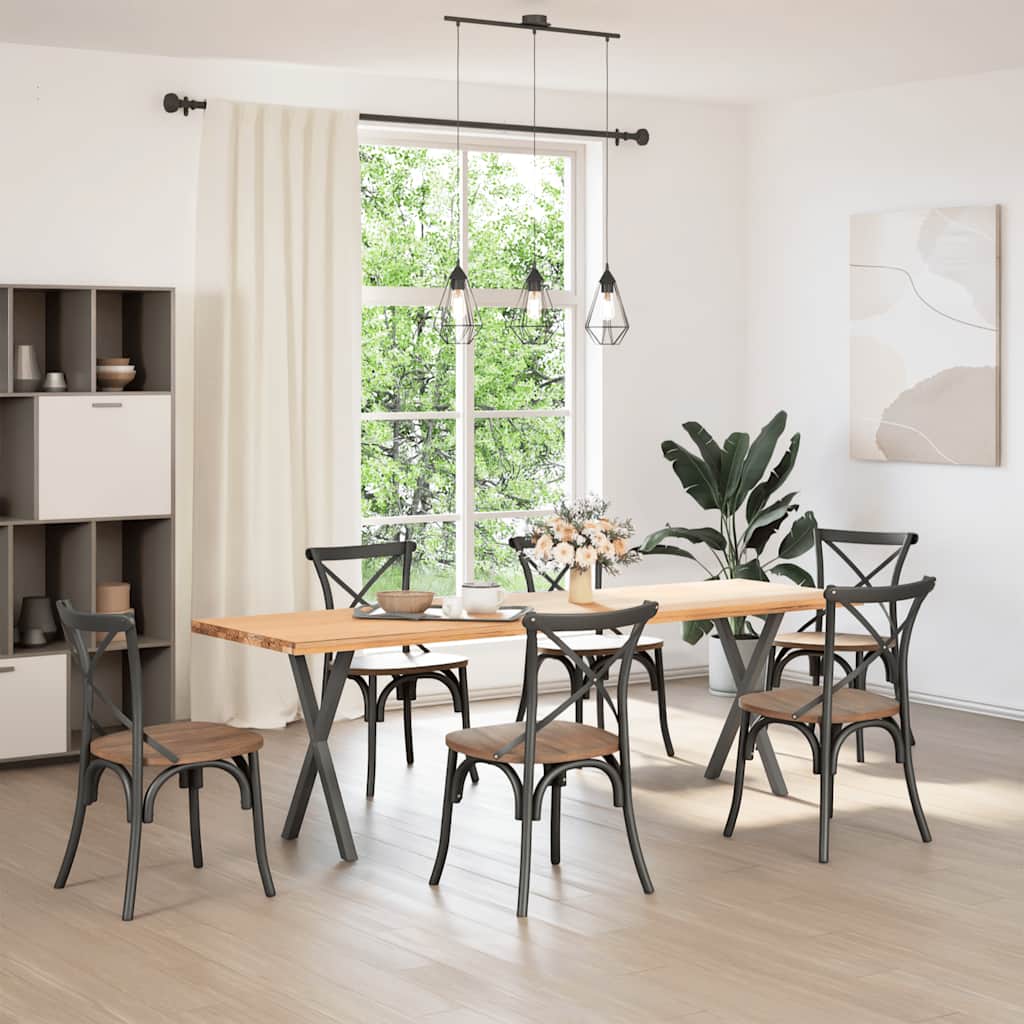 Maison Exclusive - Pieds de table à manger en forme de X, 2 pièces, anthracite, 57 x (72-73) cm, acier - 2