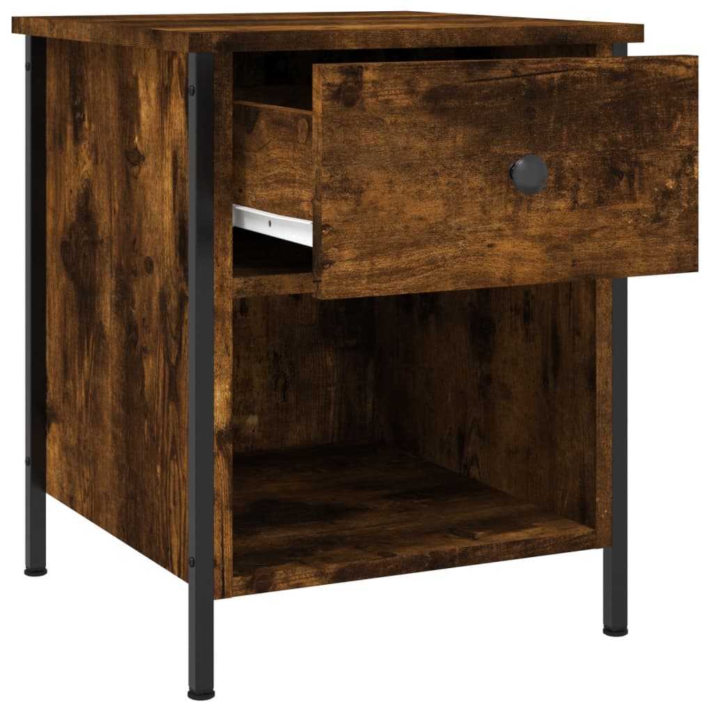 vidaXL Table de chevet chêne fumé 40x42x50 cm bois d'ingénierie - 4