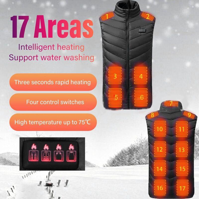 Gilet Chauffant Léger pour Hommes, Gilet Chauffant électrique Rechargeable Intelligent, Gilet Chauffant électrique Unisexe étanche à L'eau - 4