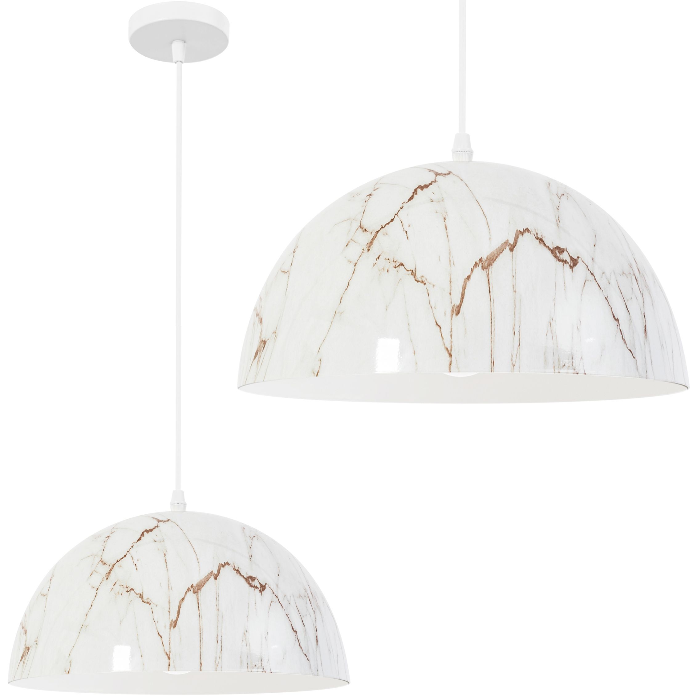 Lampa Sufitowa Wisząca Toolight App911-1Cp Marble Biały 30Cm