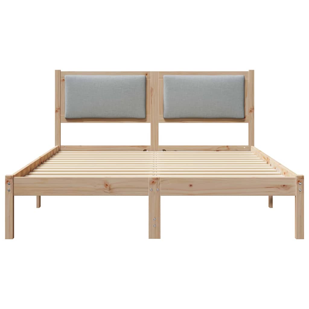 Cadre de lit gris clair 140 x 200 cm pin massif - 5