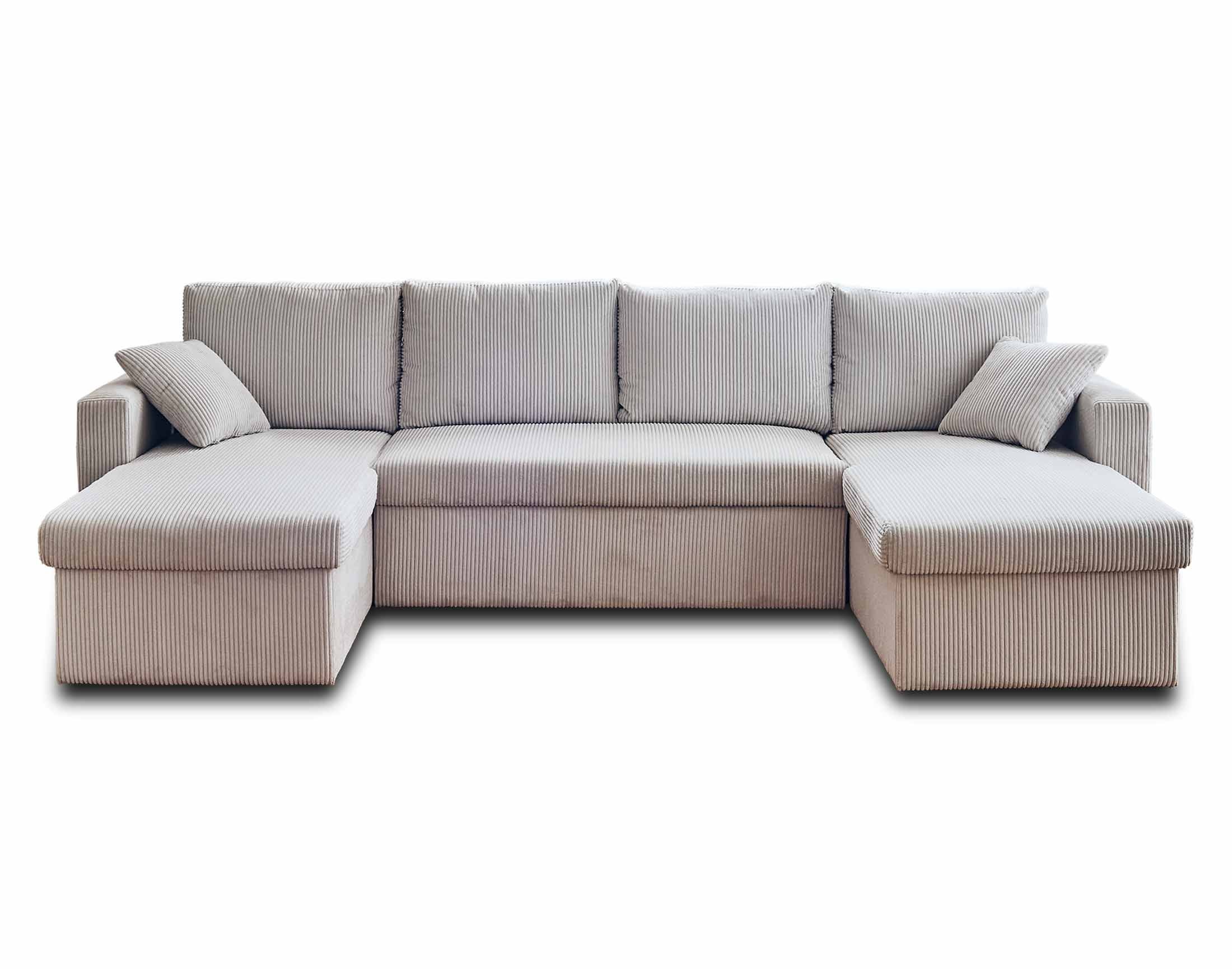 Canapé panoramique 7 places En U en Velours côtelé Beige - CYRUS - Best Mobilier - 6