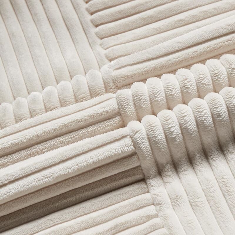 Lot de 2 Boho Housse de Coussin 45x45 Crème,à Motif Croisé Decoration Beige Clair Housses de Coussin en Velours Côtelé,Douillet Taie d'oreiller Housse - 5