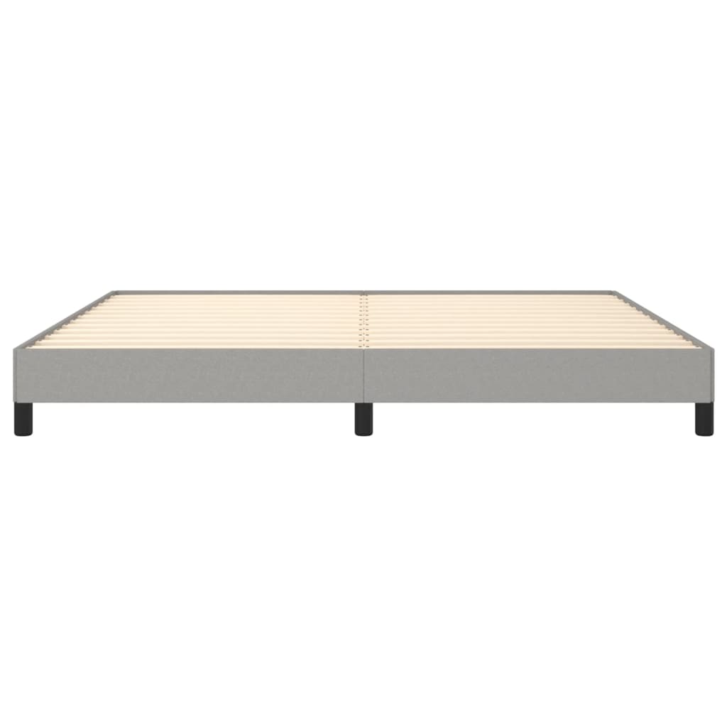 Cadre de lit sans matelas gris clair 200 x 200 cm en tissu - 5