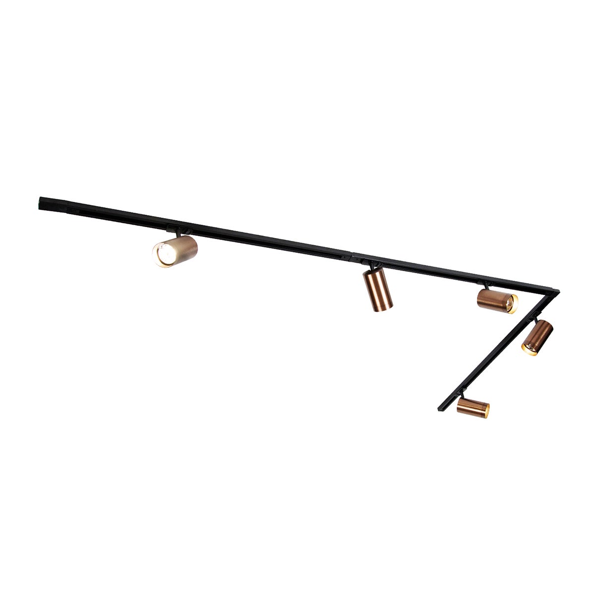 Rail Éclairage Plafond BRILONER - Kit Démarrage 4 Spots GU10 Pivotants, Extensible, 1,5m Noir Mat, Dimmable