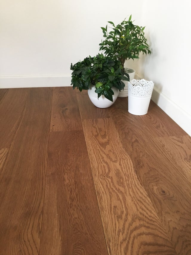 Parquet contrecollé chêne chamois huilé M abouté BROCELIANDE, l.13.9 cm