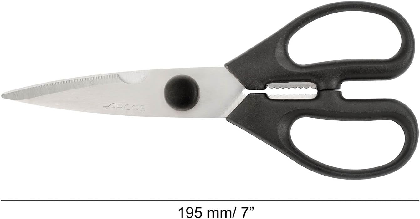 Nożyczki kuchenne ze stali nierdzewnej. 195 mm - 154 g. Ergonomiczna rękojeść z polioksymetylenu (POM). Gładka krawędź i elegancki uchwyt. - 2