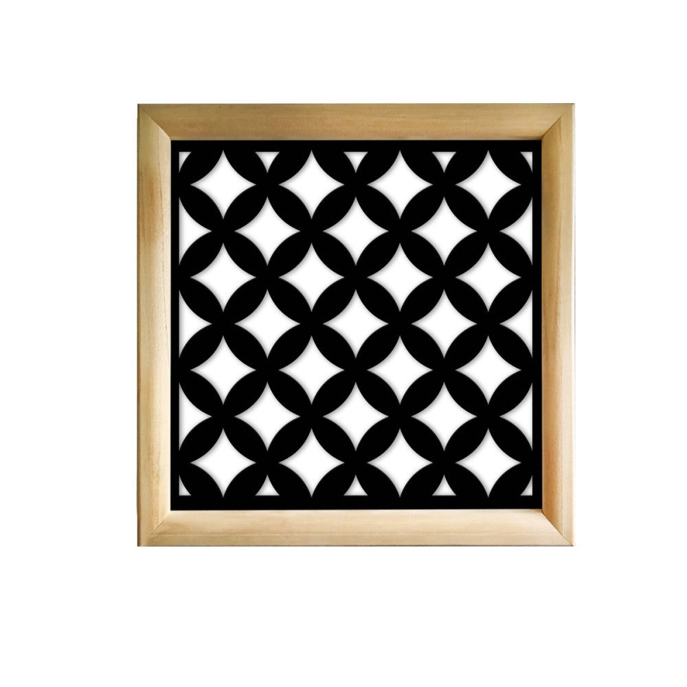 RHOMBUS - Kwadratowe moduły dekoracyjne z drewna i PVC - Rozmiar 73x73 cm - Grubość 64 mm - Kolor wewnętrzny CZARNY