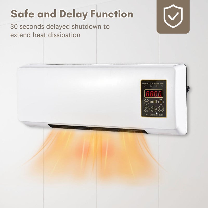 Chauffage climatiseur portables combinés 2 en 1, fixation murale bureau, minuterie arrêt différé télécommande - 7