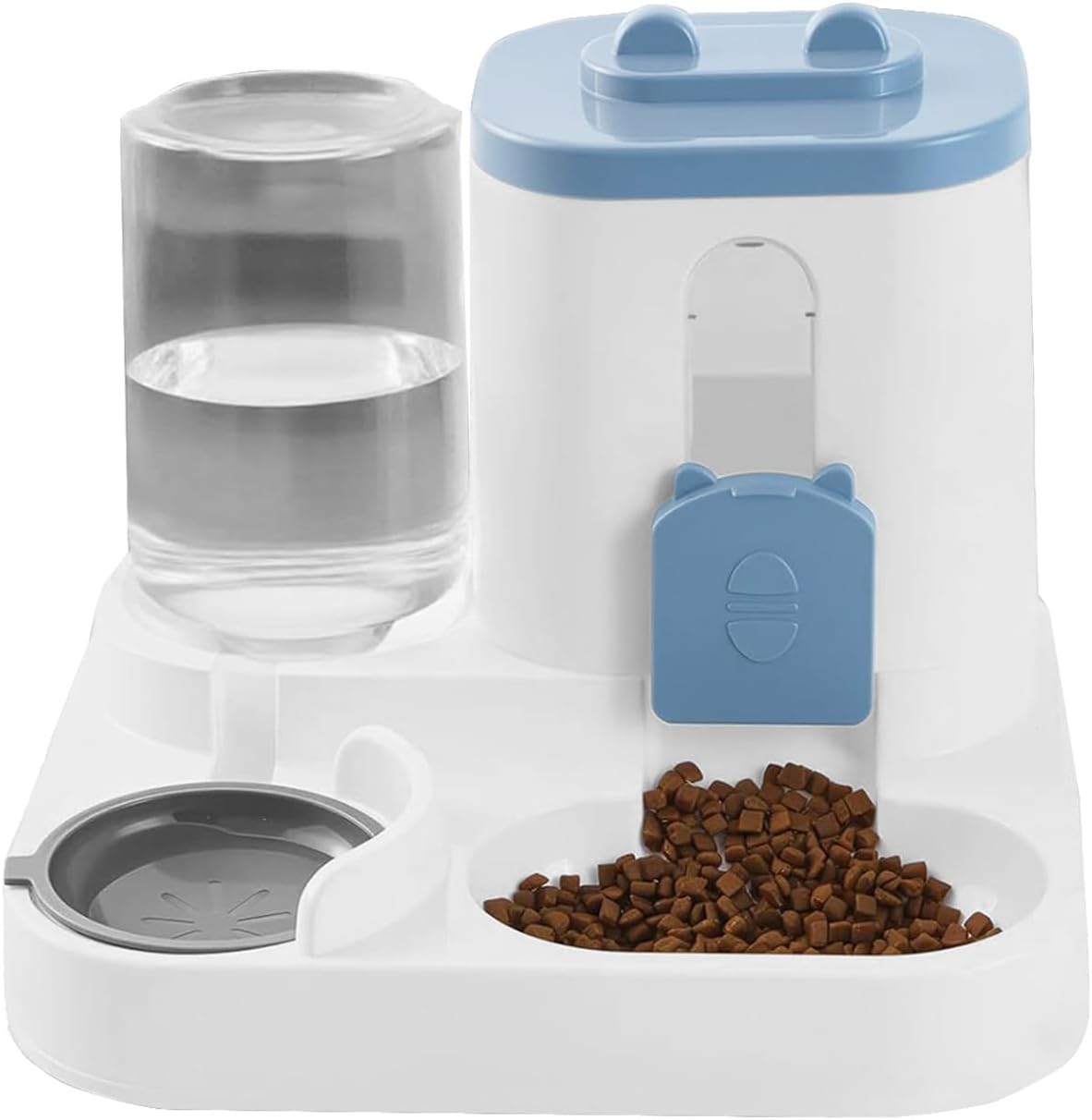 Distributeur Croquettes Chat Automatique 2 en 1 PP 2.2L Distributeur Croquettes Et 0.8L Fontaine A Eau Combo Mangeoire avec Gamelle Grande - 5