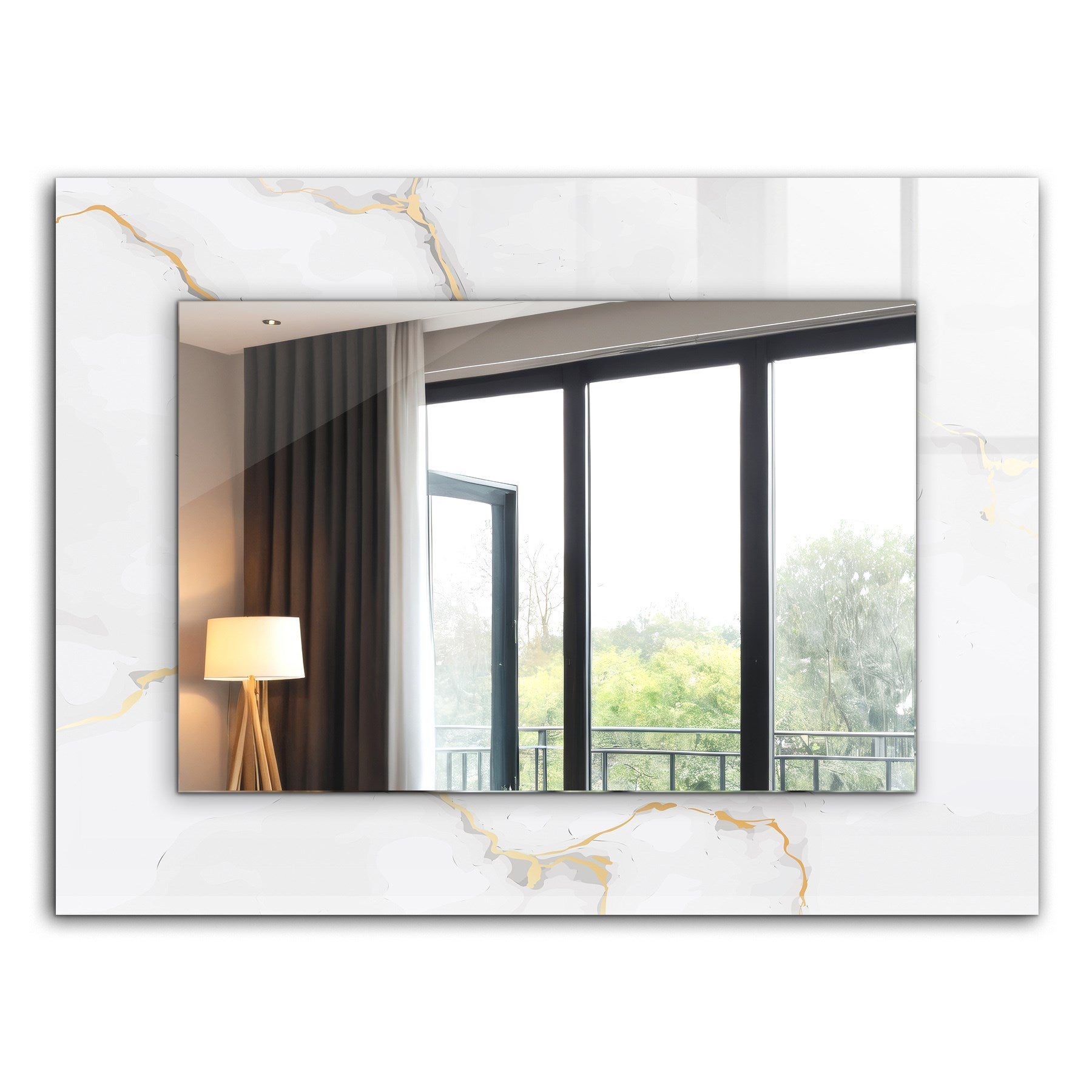 Miroir LED Rectangulaire 80x60 Cm Avec Contour Givré - Lumière Dimmable Chaude/froide, Anti-buée, Pour Salle De Bain - 8