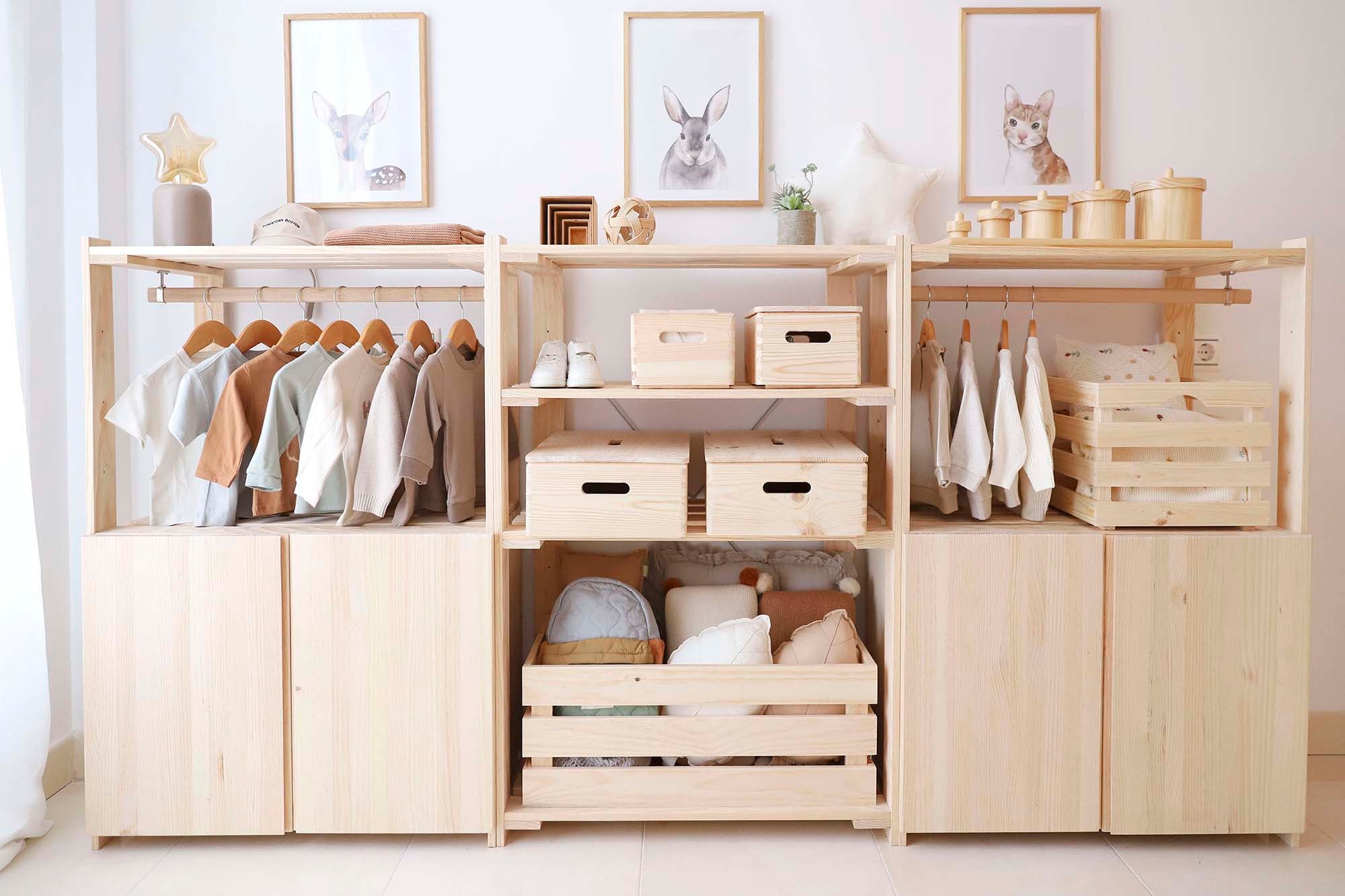 Bibliothèque en Bois Beige H. 9.5 x l. 37 x P. 110 cm - 3