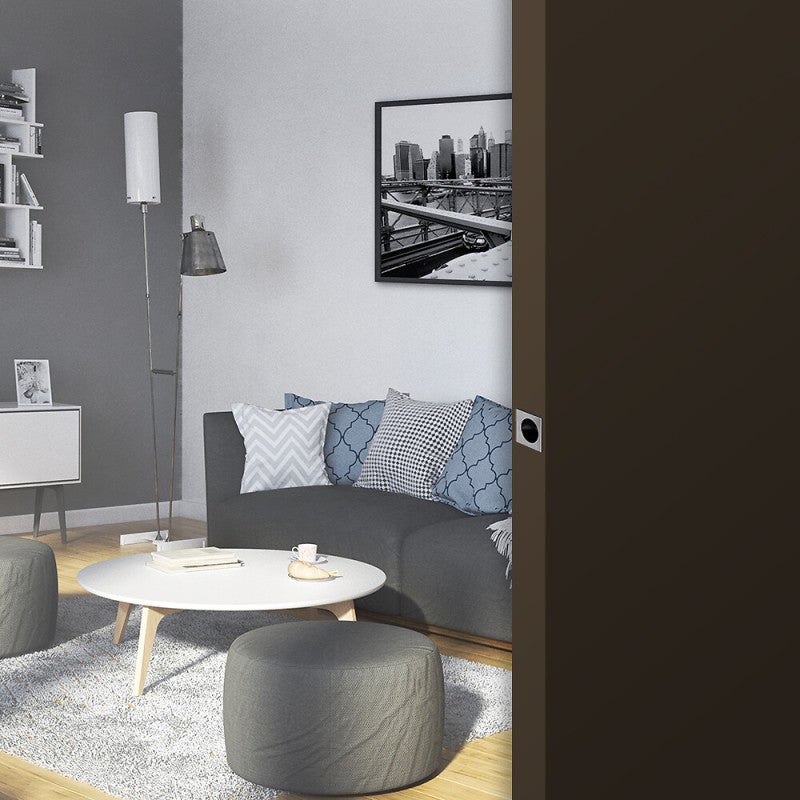 Tire-doigt carré 28 mm pour porte coulissante, acier finition satiné - 2