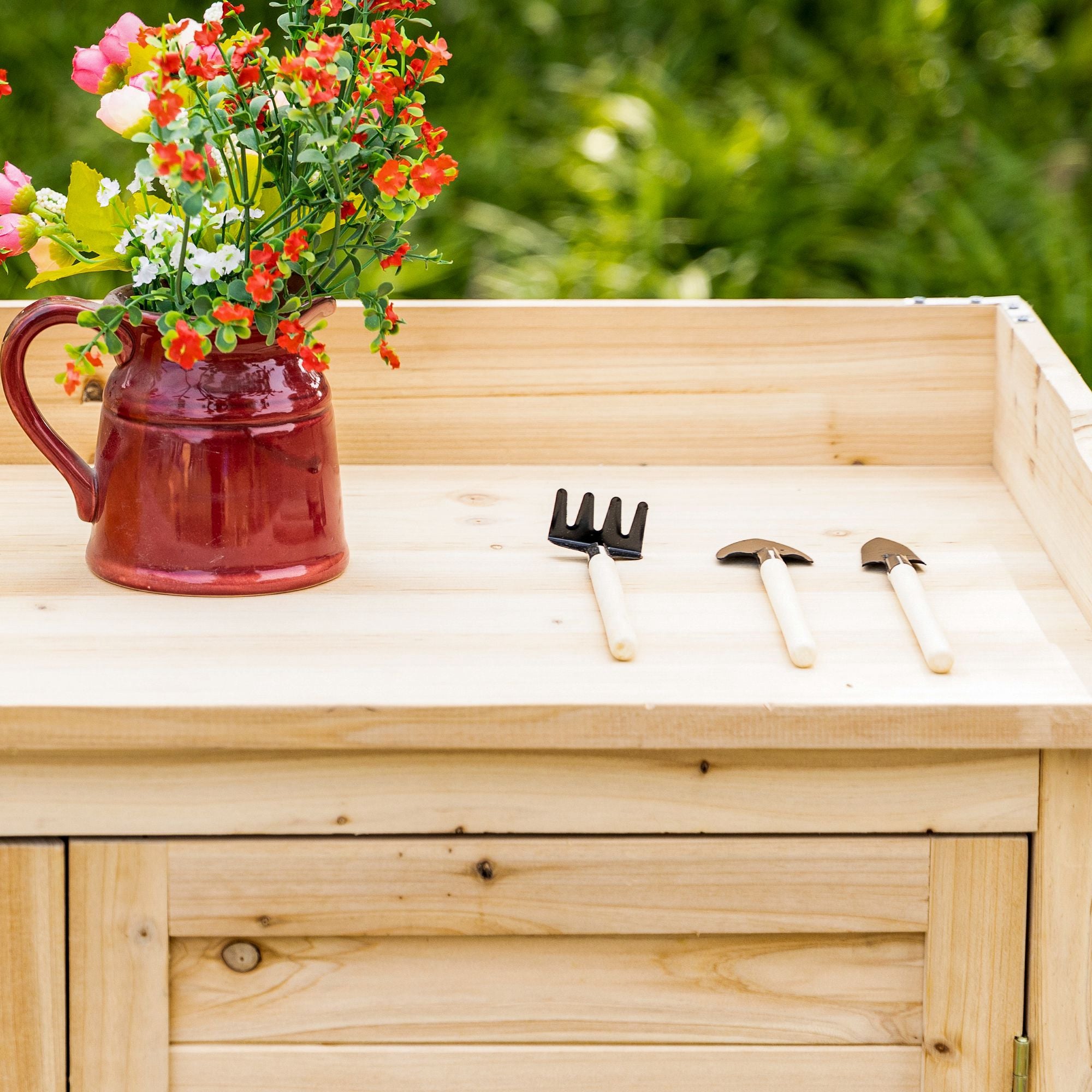 Armoire de jardin en sapin naturel Outsunny - 8